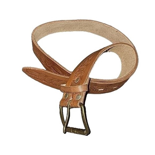 Vintage 70s patchwork suede belt + brass buckle Vintage 70s Brown Suede Patchwork Gold Buckle Skinny Women main image 2