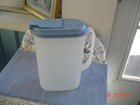 Vintage Tupperware 2009B-1 Slim Line 2 QT Pitcher w/Blue Flip Top Lid — photo 1