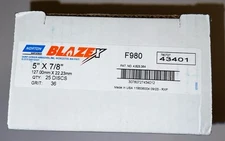 Norton Blaze X 36 Grit Abrasive Disc F980 780727-43401, 5 "X 7/8", BOX QTY: 25