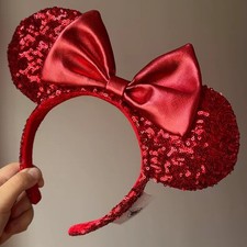 Disney.Parks Minnie Mickey Mouse Ears Redd Pirate Red Sequin Headband US