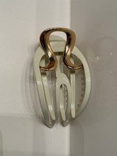 Lululemon Yoga Claw Folding Lie-Back Logo Hair Clip Large Ivory Gold Excellent