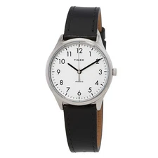 New Timex Indiglo Easy Reader, Women's, Black Leather Strap Watch, TW2T72100