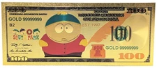 Eric Cartman South Park $100 Dollars 24K Gold Foil Plated Note Bill - XX152
