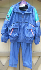 IXSPA Track Suit Windbreaker Jacket  Pants Size M Jamie Sadock Lined Vtg 90s