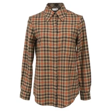 Gabriela Hearst Marcello Checked Shirt In Cashmere Women Brown Size 36