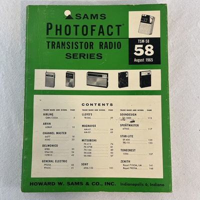 #ad Sams Photofact TSM 58 Transistor Radio Series 1965 Manual $13.00