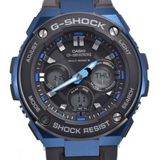 Casio G-Shock G-Steel GST-W300G-1A2JF Solar Watch Black Blue 45mm Men's