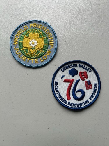 Vintage 1970’s Girl Scouts Juliette Low & Genesee Valley NY Patches