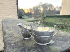 Schale Kanne England antik Silberauflage Edwardian Jugendstil Queen Anne Set