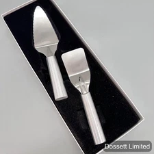 Rada Cutlery 2-Piece Pie Server Set Mini Dessert Server Serrated Silver Handle