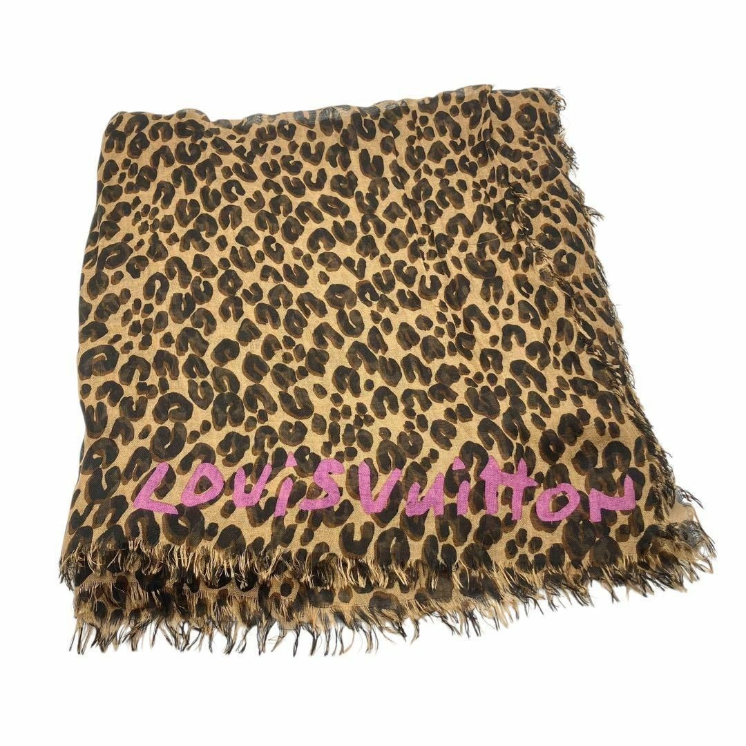 LOUIS VUITTON Etoile Leopard Stole Scarf 100% Cashmere Silk Blend Made in Italy Authentic Luxury