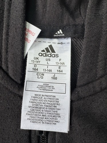 Adidas Boys Black Full Zip Sweatshirt - Picture 3 of 3
