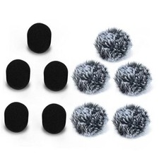 Furry Windscreen Foam Cover Set for Lavalier Lapel Microphone Muff