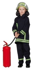 Pompiere 2 pezzi Costume uniforme vigili del fuoco nero per bambini tg 104-152
