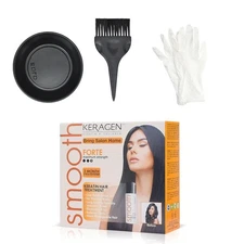 Keragen Brazilian Keratin Hair Smoothing Treatment - Express Home Blowout Kit - 