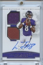 Lamar Jackson 2018 National Treasures Auto Autograph Patch Ball RC Ravens 11/25