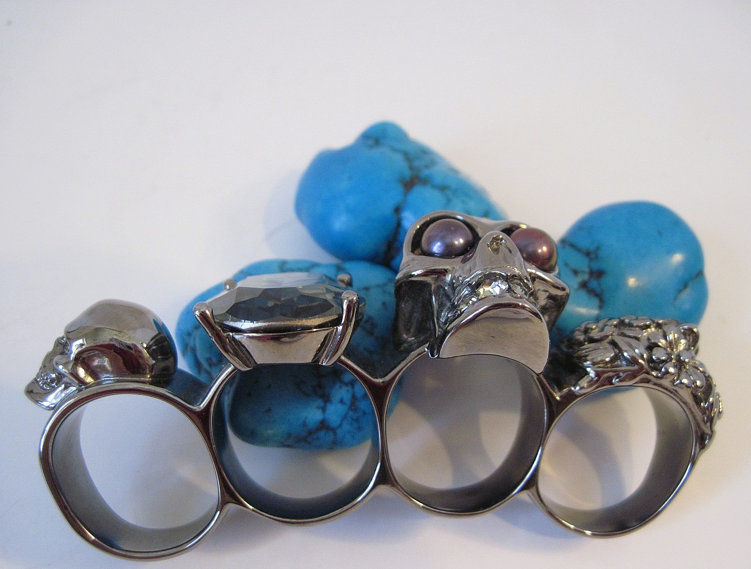 Alexander McQueen Knuckle Duster Ring Gunmetal Ch… - image 3