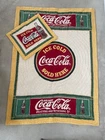 Vtg Coca-Cola Quilt & Matching Sham Set 81x58 "Ice Cold Sold Here" Hand Stitched