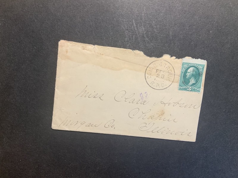 USA 1880s 1890s cover with Den. C. & Troup. RPO cancel