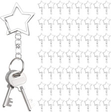 200Pcs Star Shaped Spring Snap Keychain, Swivel Snap Hook with Chain Hanging Buc