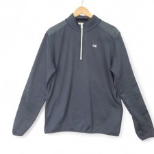 Calvin Klein Golf Sweatshirt Large Navy Blue 1/4 Zip Lined Menswear - Preloved