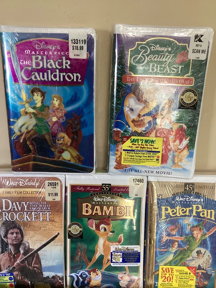DISNEY CLASSICS Brand New VHS SEALED LOT OF 8 Bambi Petter Pan Black Cauldron.. - Image 2 of 4