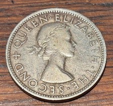 1953 New Zealand Half Crown ~ KEY DATE ~ Light Circulation