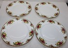4 ~ Royal Albert Old Country Roses Dinner Plates Gold Rim 10 1/2"