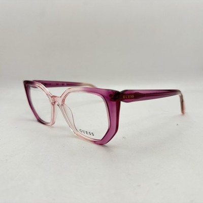 Guess Womens Geometric Cat Eye Full Rim Eyeglasses GU2966 Pink Gradient
