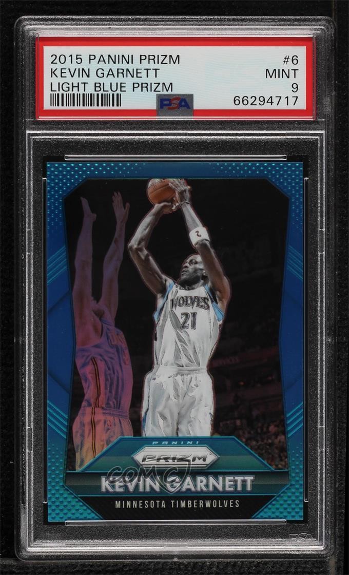 2015-16 Panini Prizm Light Blue 166/199 Kevin Garnett #6 PSA 9 MINT HOF h8k