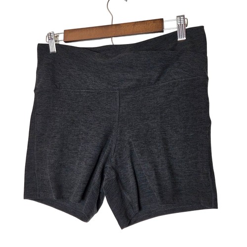 Athletic Works dark gray soft yoga shorts crossover front size large