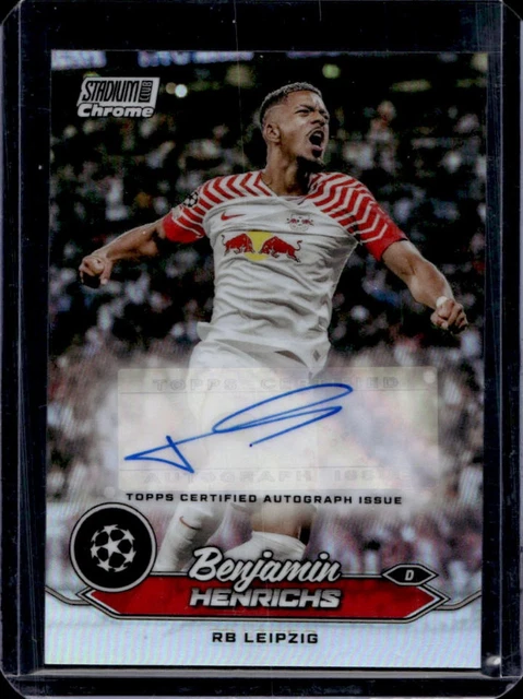 2023-24 Topps Stadium Club Chrome UEFA Benjamin Henrichs Auto #CA-BH Leipzig