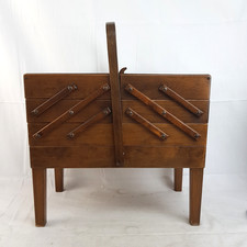 Strommen Bruk Hamar Accordion Sewing Box Norwegian Wood