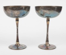 Lady Luck Casino Grand Opening silver plated glasses Las Vegas 1986 set of 2