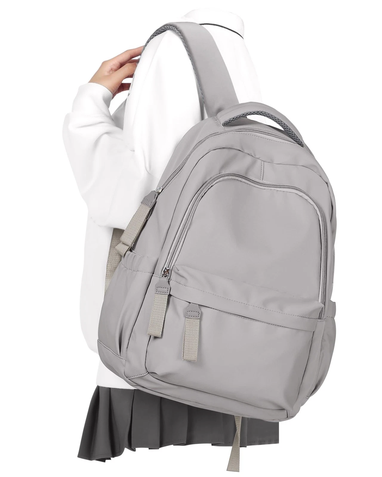 Brown Small Backpack For School Travel Fits 14 Inch Laptop Daypack Bookbag