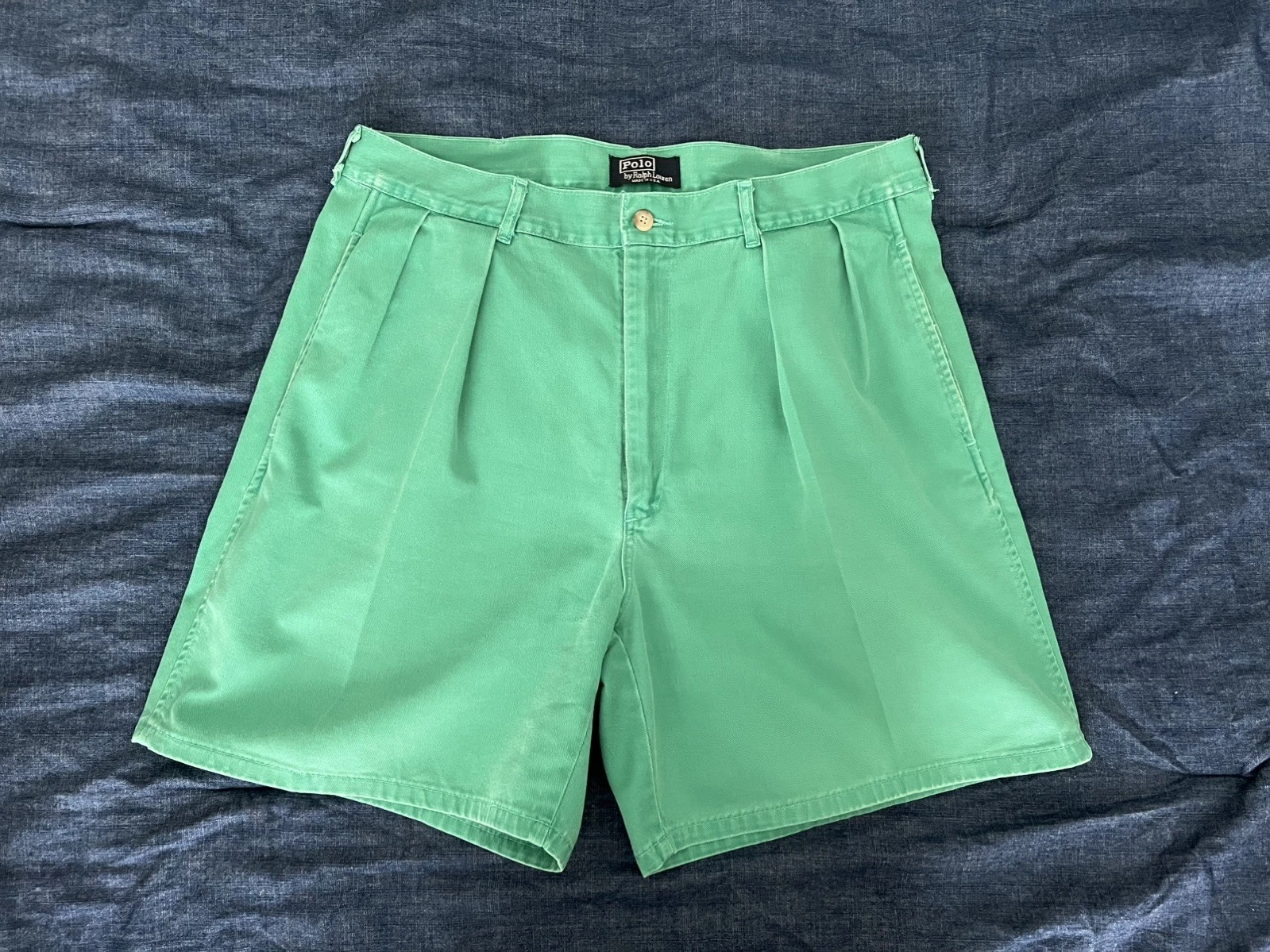 POLO Ralph Lauren Pleated Mens Shorts 33 34 Teal Green Andrew Cotton Chino
Opens in a new window or