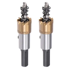 2 Pcs 14mm HSS Drill Bit Hole Saw Stainless High Speed Steel Metal Alloy