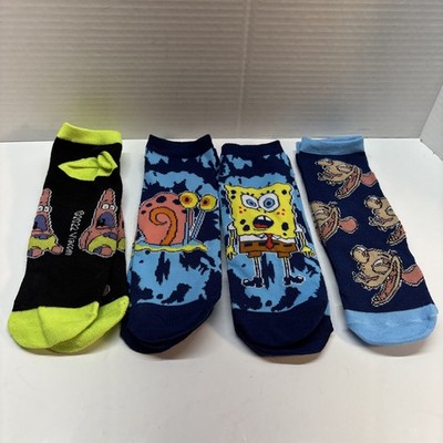 2022  Viacom SpongeBob Nickelodeon Set Of 4 Pairs Of Socks Size M 3.5-7.5 Shoe