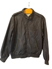 Mens William Barry Bradon Goodwill Black Jacket Windbreaker XL Vintage 3 Pockets