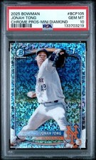 2025 Bowman Jonah Tong Chrome Mini Diamond Refractor 1st🔥PSA 10🔥POP 3🔥