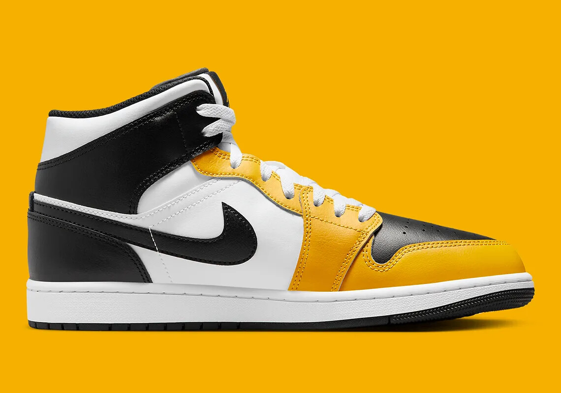 Nike Air Jordan 1 Mid Yellow Ochre White Black DQ8426-701