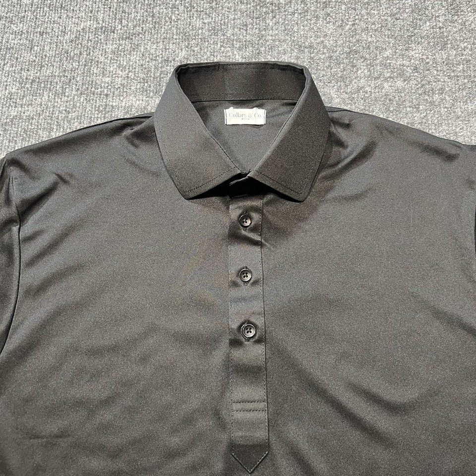 Collars & Co Polo Medium Black Mens Rugby Performance Shirt eBay