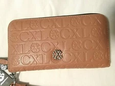 Christian Lacroix Full Size Zip Around Wallet/Wristlet  *Cognac   New   (GT004K)