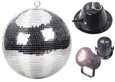 ProX MB-24 24" Mirror Glass Disco Ball  Spot Light Lamp  Disco Ball Motor