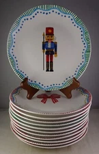 12 Harvest Green Studio 8" Salad Plates - 4 Designs - Toy Soldier, Gingerbread++