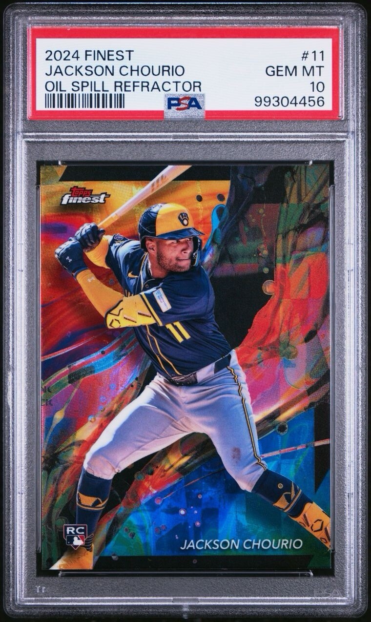 2024 Topps Finest - Common Oil Spill Refractor #11 Jackson Chourio (RC)