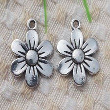 174 Pcs Tibetan Silver flower Charms Pendant 22x17MM S5099 DIY Jewelry Making