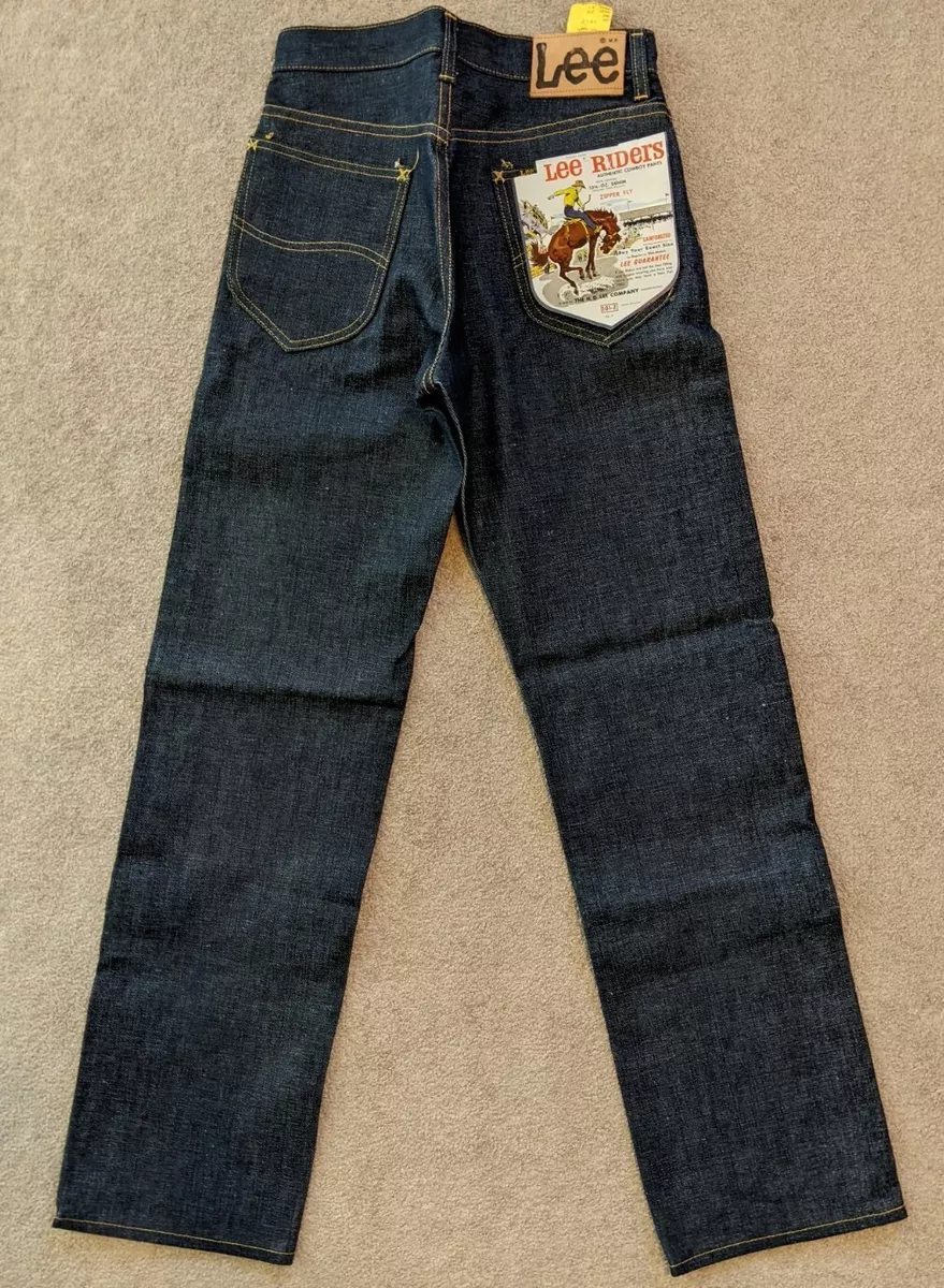 Vtg deadstock Lee riders 101z Sz 28 x 32 jeans Sanforized Union Made 60s nwt