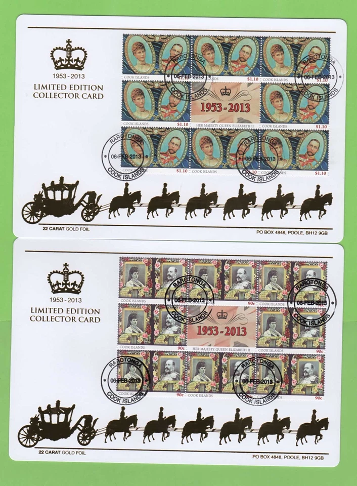 Cook Is. 2013 QEII Coronation Anniversary set Limited Edition Collector Cards - Image 2 of 3