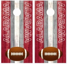 Alabama Football Themed Barnwood Cornhole Board Wraps FREE LAMINATION 3518